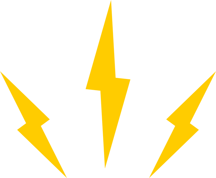 Yellow electric thunder bolt icon